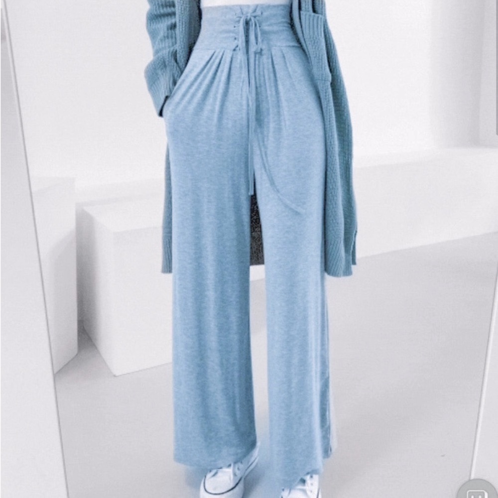 SKY BLUE Korean wide leg pants